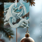 Baby White Winter Dragon Ornament Aus Glas