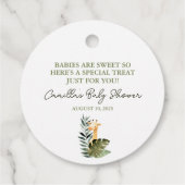 Baby Wild Animal Round Favor Tag Geschenkanhänger (Rückseite)