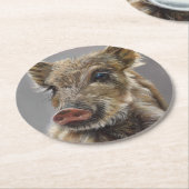 Baby Wild Boar Coaster Runder Pappuntersetzer (Angewinkelt)