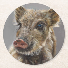Baby Wild Boar Coaster Runder Pappuntersetzer