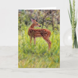 Baby Wild Deer Fawn Art Karte