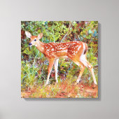 Baby Wild Deer Fawn Leinwand Printmedien (Vorderseite)