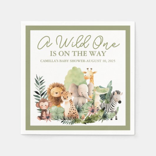 Baby-Wildtier-Papier-Serviette Serviette (Vorderseite)