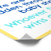 Baby Will Binky Schnuller Hunt Game Baby Shower Poster (Ecke)