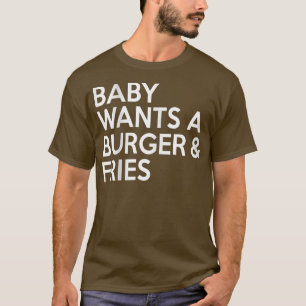Baby Will eine Burger & Fries Funny Pregnancy T-Shirt