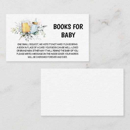 Baby wird Baby-Duschbücher für Baby zubereiten Visitenkarte (Vorne/Hinten)