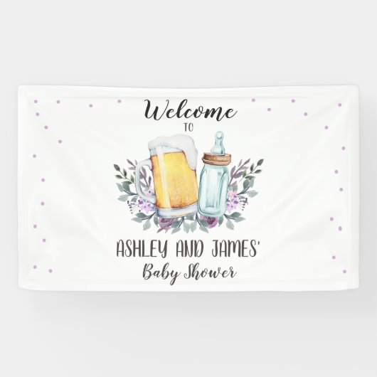 Baby wird Baby Shower Couples Beer Flasche Banner (Horizontal)