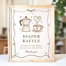 Baby wird Baby Shower Diaper Raffle Game Poster
