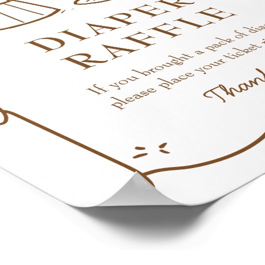 Baby wird Baby Shower Diaper Raffle Game Poster (Ecke)