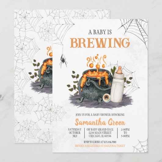 Baby wird Babydusche Einladung (Vorne/Hinten)