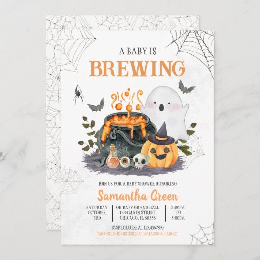 Baby wird Babydusche Einladung (Vorne/Hinten)