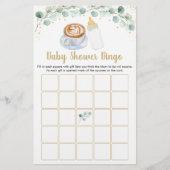 Baby wird Coffee Baby Shower Bingo Game (Vorderseite)