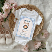 Baby wird Coffee Baby Shower Blue Gingham zubereit Einladung