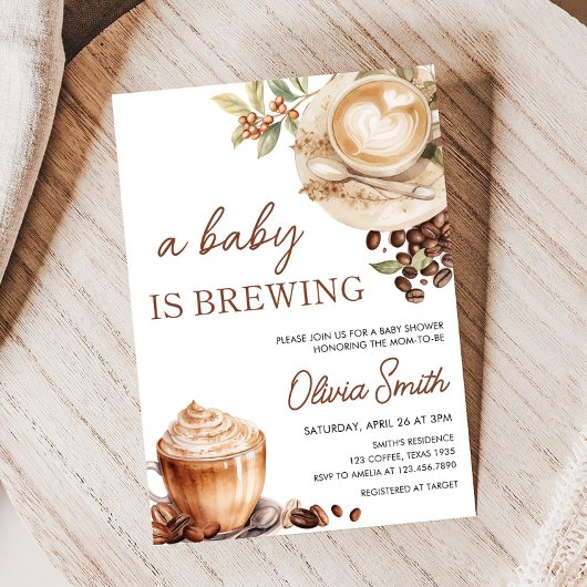 Baby wird Coffee Bean Baby Dusche brauen Einladung