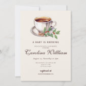 Baby wird Coffee Brown Baby Shower Einladung (Vorderseite)
