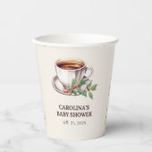 Baby wird Coffee Brown Baby Shower Pappbecher (Vorderseite)
