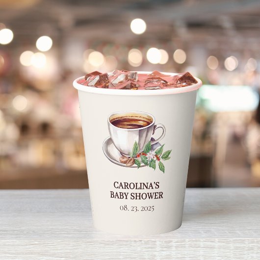 Baby wird Coffee Brown Baby Shower Pappbecher