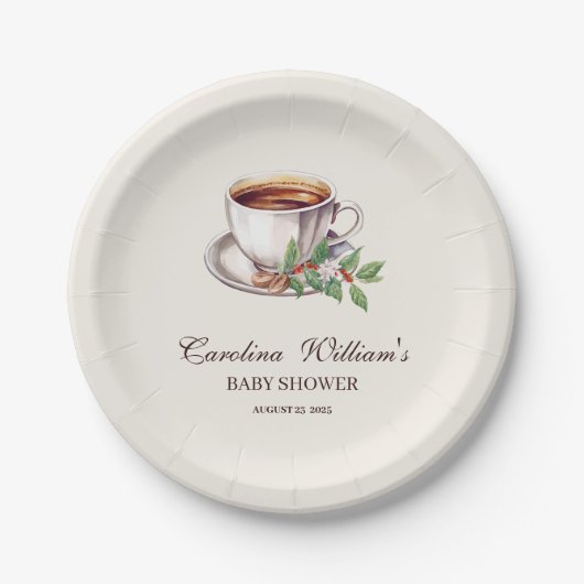 Baby wird Coffee Brown Baby Shower Pappteller (Vorderseite)