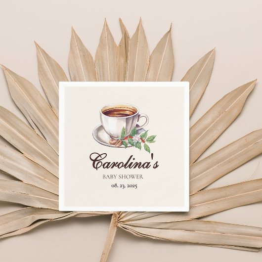 Baby wird Coffee Brown Baby Shower Serviette