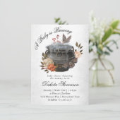 Baby wird gebraut | Fun Halloween Style Babydusche Einladung (Stehend Vorderseite)