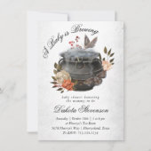 Baby wird gebraut | Fun Halloween Style Babydusche Einladung (Vorderseite)