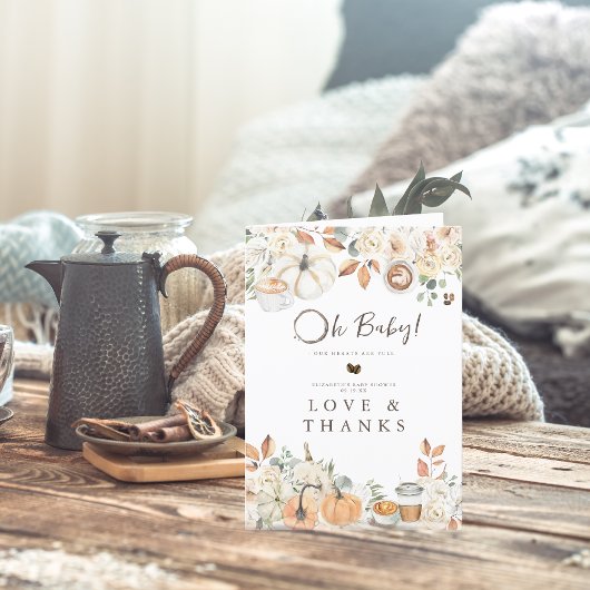 Baby wird gebraut | Herbstkaffee Babydusche Dankeskarte