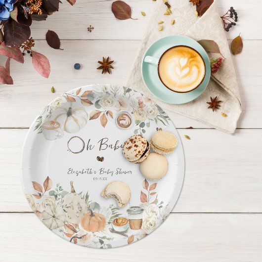 Baby wird gebraut | Herbstkaffee Babydusche Pappteller