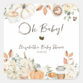 Baby wird gebraut | Herbstkaffee Babydusche Quadratischer Aufkleber (Vorderseite)