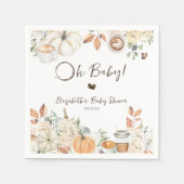 Baby wird gebraut | Herbstkaffee Babydusche Serviette (Vorderseite)