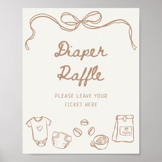 Baby wird Handgezeichnete Windelwindeln gebrauen Poster (Vorne)