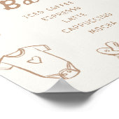 Baby wird Handgezogenes Baby Dusche Kaffee Bar Poster (Ecke)