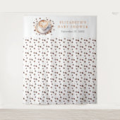 Baby wird Kaffee-Babydusche im Hintergrund aufzieh Wandteppich (Vorderseite)