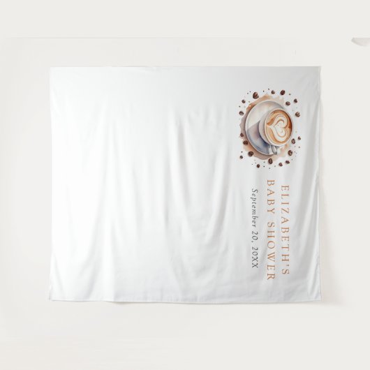 Baby wird Kaffee-Babydusche im Hintergrund aufzieh Wandteppich (Vorderseite (Horizontal))