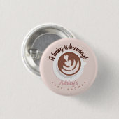 Baby wird Kaffee Brunch Baby Dusche Sprinkle Button (Vorne & Hinten)