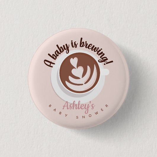 Baby wird Kaffee Brunch Baby Dusche Sprinkle Button (Vorderseite)