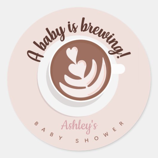 Baby wird Kaffee Brunch Baby Dusche Sprinkle Runder Aufkleber (Vorderseite)