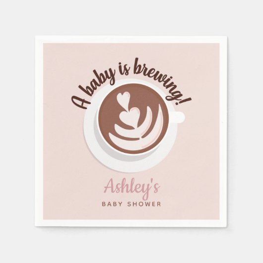 Baby wird Kaffee Brunch Baby Dusche Sprinkle Serviette (Vorderseite)