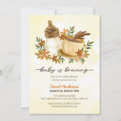 Baby wird Kaffee- und Babyflaschen-Babydusche zube Einladung (Vorderseite)