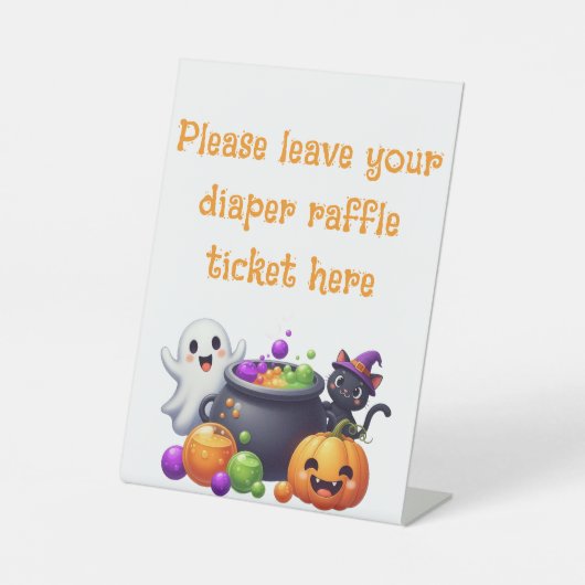 Baby wird Windeln-Tombola-Zeichen brauen Sockelschild (Vorderseite)