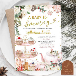 Baby wird Winterweihnachtsdusche brauen I Einladung