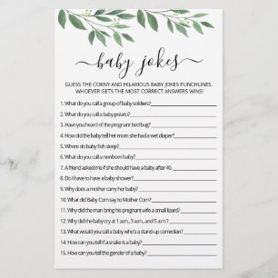 Baby-Witze Baby-Shower-Spiel mit Antworten