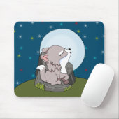 Baby Wolf auf dem Mond Mousepad (Mit Mouse)