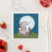 Baby Wolf auf dem Mond Serviette (Beispiel)