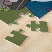 Baby-Wolf, der an einem Mond heult Puzzle (Seite)