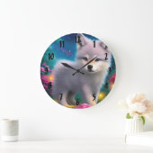 Baby Wolf Große Wanduhr (Zuhause)