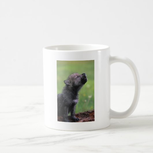Baby-Wolf-Heulen Kaffeetasse (Rechts)