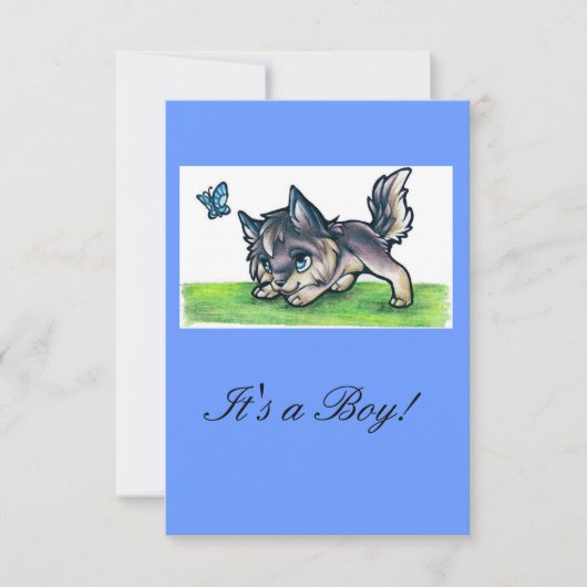 Baby Wolf lädt/ankündigungen ein Einladung (Vorderseite)