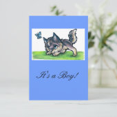 Baby Wolf lädt/ankündigungen ein Einladung (Stehend Vorderseite)