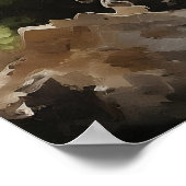 Baby Wolf Wald Druck, Botanischer Wald Poster (Ecke)