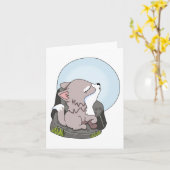 Baby Wolf würfeln auf dem Mond generisch jeder Ver Karte (Gelbe Blume)